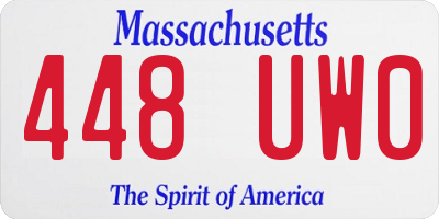 MA license plate 448UW0