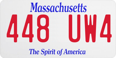 MA license plate 448UW4