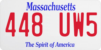 MA license plate 448UW5