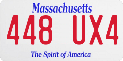 MA license plate 448UX4