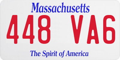 MA license plate 448VA6
