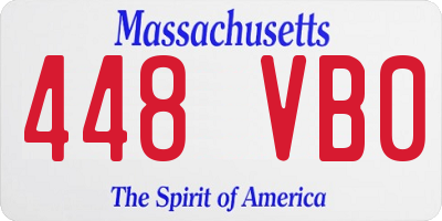MA license plate 448VB0