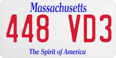 MA license plate 448VD3
