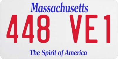 MA license plate 448VE1