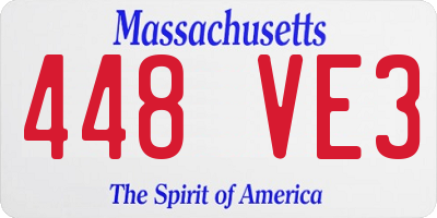 MA license plate 448VE3
