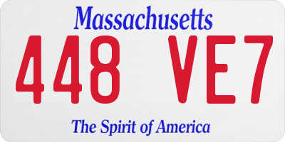 MA license plate 448VE7