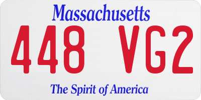 MA license plate 448VG2