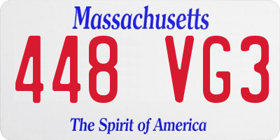 MA license plate 448VG3