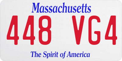 MA license plate 448VG4