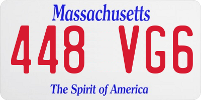 MA license plate 448VG6
