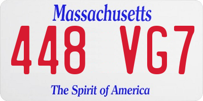 MA license plate 448VG7