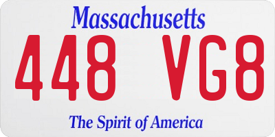 MA license plate 448VG8