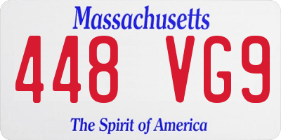 MA license plate 448VG9