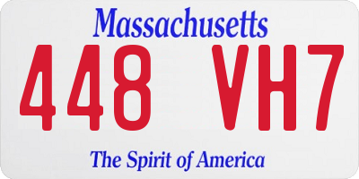 MA license plate 448VH7