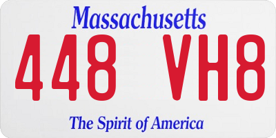 MA license plate 448VH8