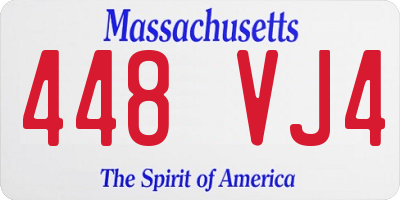 MA license plate 448VJ4