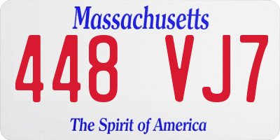 MA license plate 448VJ7