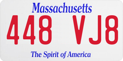MA license plate 448VJ8