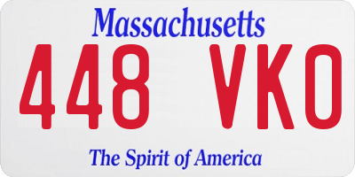 MA license plate 448VK0