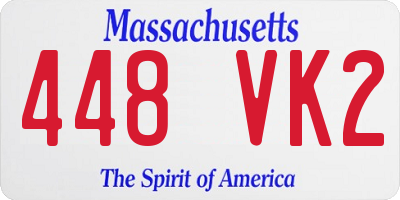 MA license plate 448VK2