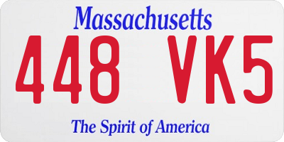 MA license plate 448VK5