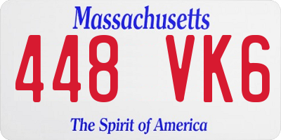 MA license plate 448VK6