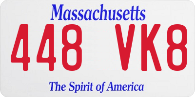 MA license plate 448VK8