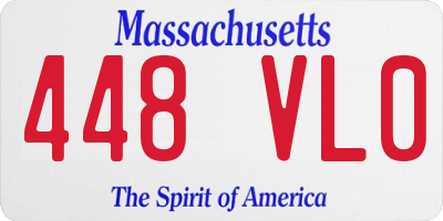 MA license plate 448VL0