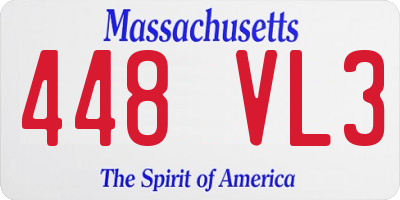 MA license plate 448VL3