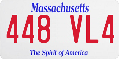 MA license plate 448VL4