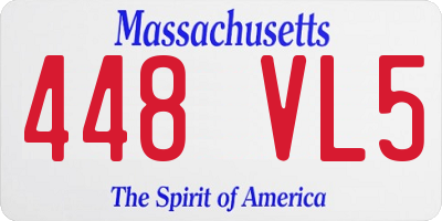 MA license plate 448VL5