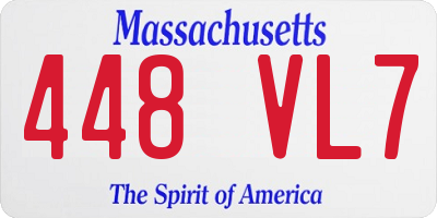 MA license plate 448VL7
