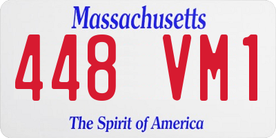 MA license plate 448VM1