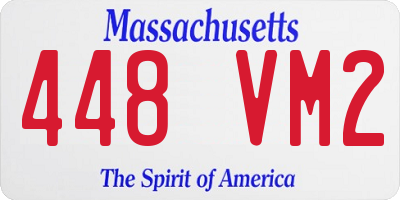 MA license plate 448VM2