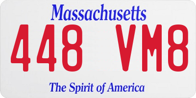 MA license plate 448VM8