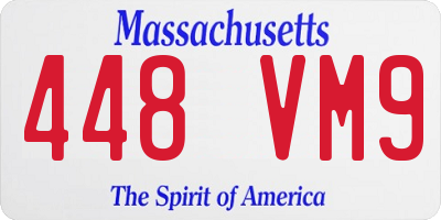 MA license plate 448VM9
