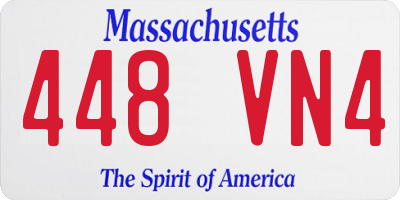 MA license plate 448VN4