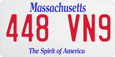 MA license plate 448VN9
