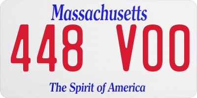 MA license plate 448VO0