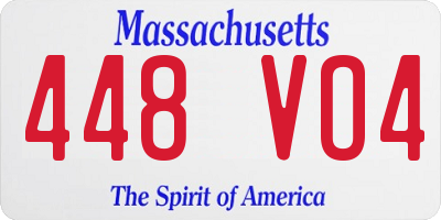 MA license plate 448VO4