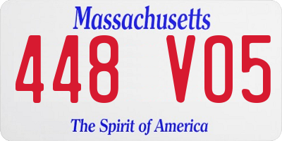 MA license plate 448VO5