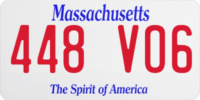 MA license plate 448VO6