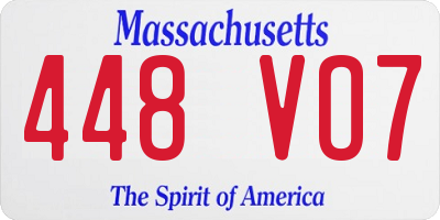 MA license plate 448VO7