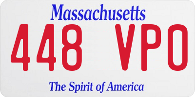 MA license plate 448VP0