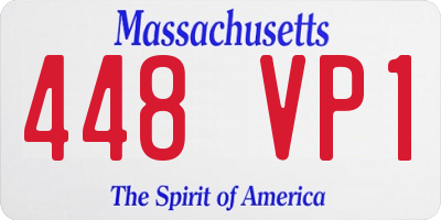 MA license plate 448VP1