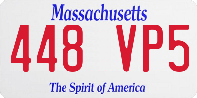 MA license plate 448VP5