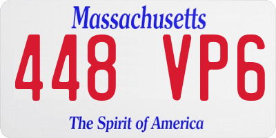MA license plate 448VP6