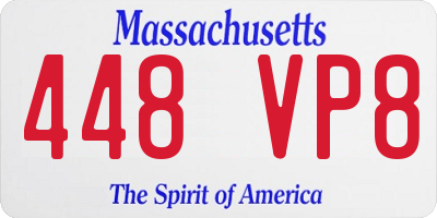 MA license plate 448VP8