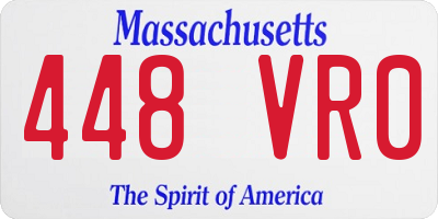 MA license plate 448VR0