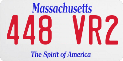 MA license plate 448VR2